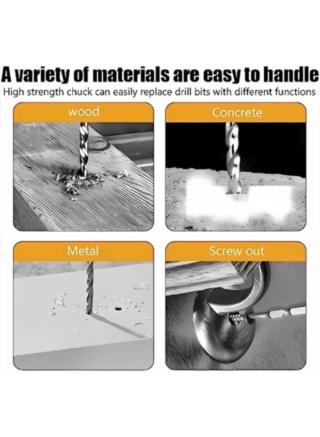 AOTUO 48V Cordless Drill, Two Li-Ion Batteries and Fast Charger, 3/8" Drill Kit, 25+3 Position Clutch, LED Work Light, Variable Speed ​​Drill, 186 lbs of Torque, 24 Accessories + 32-Piece Drill Bit Box - Image 4